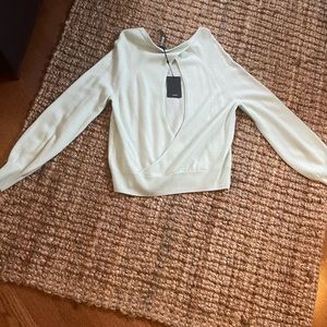 NAADAM mint green open back large 100% cashmere